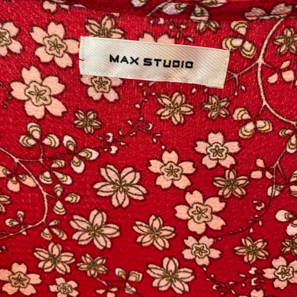 Max Studio Red Wrap Dress - Picture 2 of 4